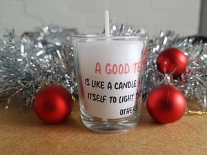 Personalised glass candle holder