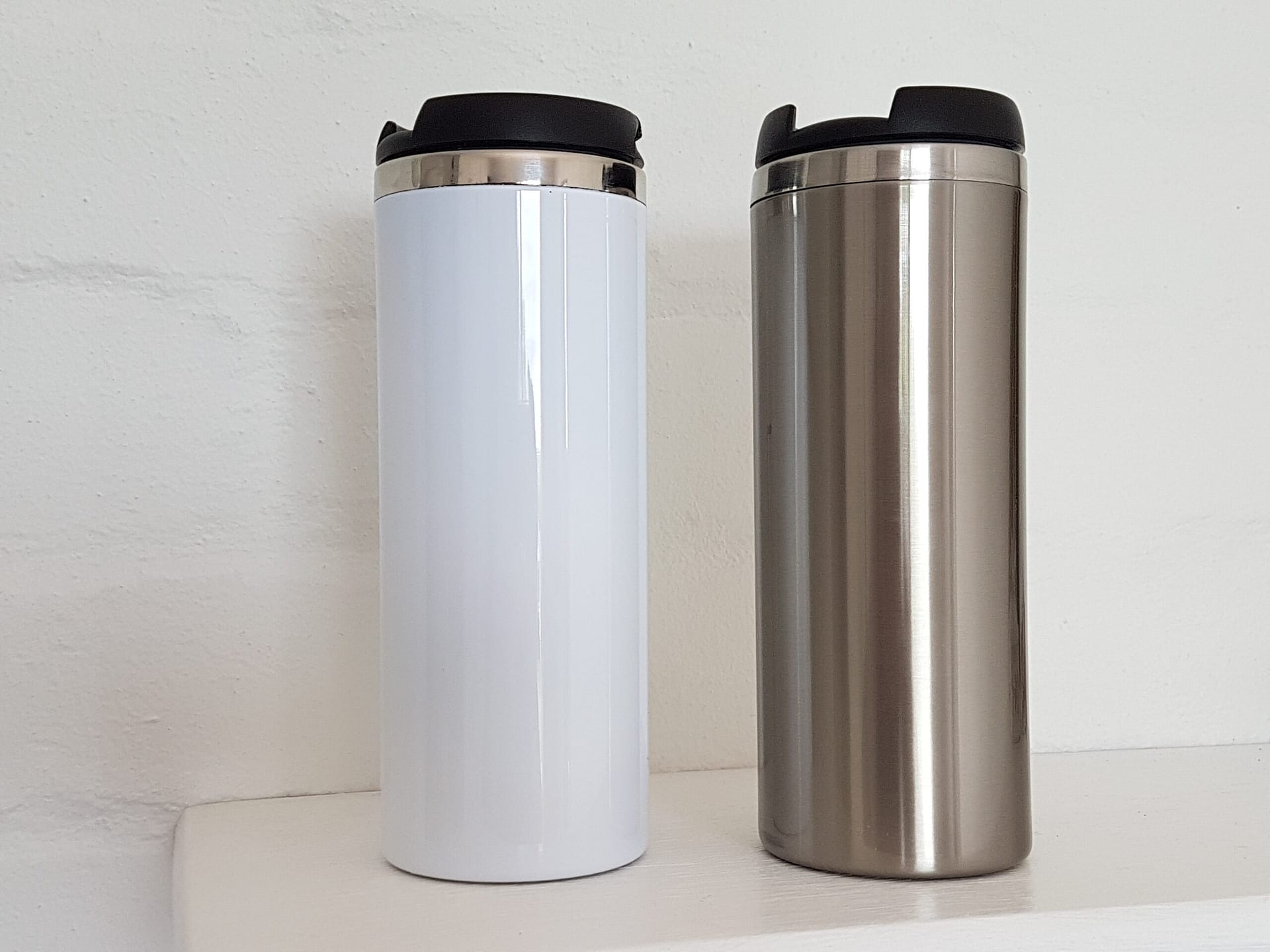 Blank white & silver tumbler